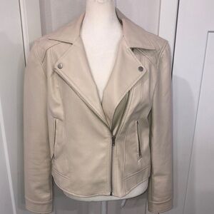 BB Dakota Steve madden Women's Cream faux Leather Jacket.